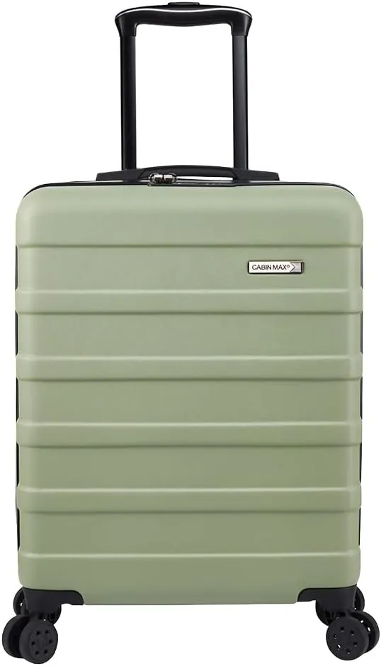 Anode 44L 55x40x20cm (22x16x8inch) Carry On Hand Luggage Suitcase - Lightweight, Hard Shell, 4 Wheels, 3 Digit Combination Lock (Bodo Green)