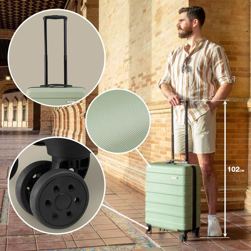 Anode 44L 55x40x20cm (22x16x8inch) Carry On Hand Luggage Suitcase - Lightweight, Hard Shell, 4 Wheels, 3 Digit Combination Lock (Bodo Green)
