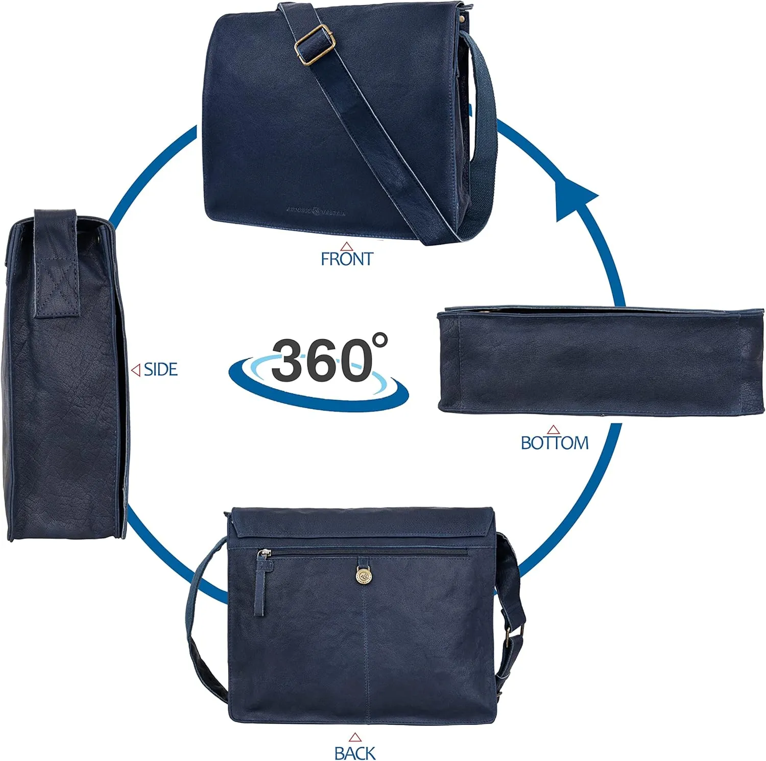 Antonio Valeria Albert Premium Leather Messenger Bag for Men
