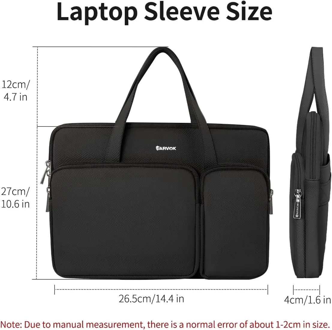 ARVOK 13 13.3 14 inch Leather Laptop Sleeve Case Water-Resistant Protective Briefcase for MacBook Air/MacBook Pro 13-14 inch(M3-M1)/HP Chromebook, Portable Bag for HP/Dell/Lenovo/Asus/Acer/Samsung