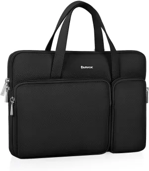 ARVOK 13 13.3 14 inch Leather Laptop Sleeve Case Water-Resistant Protective Briefcase for MacBook Air/MacBook Pro 13-14 inch(M3-M1)/HP Chromebook, Portable Bag for HP/Dell/Lenovo/Asus/Acer/Samsung