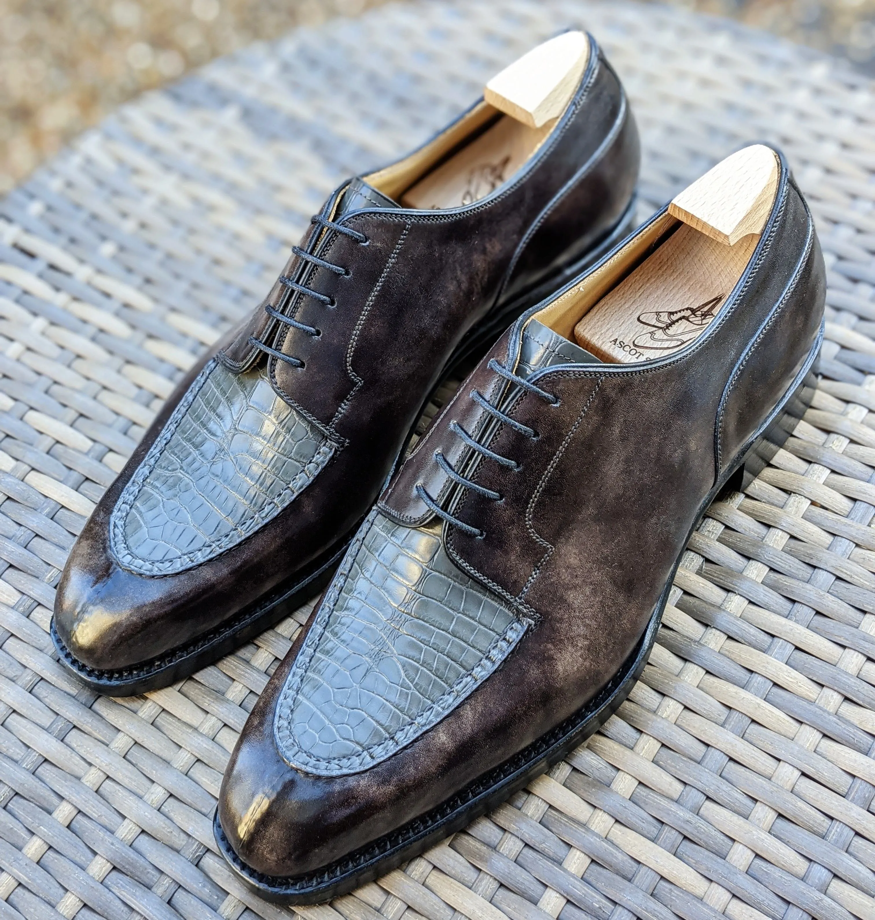 Ascot Kaan - Grey Museum Calf & Caviar Grey Alligator
