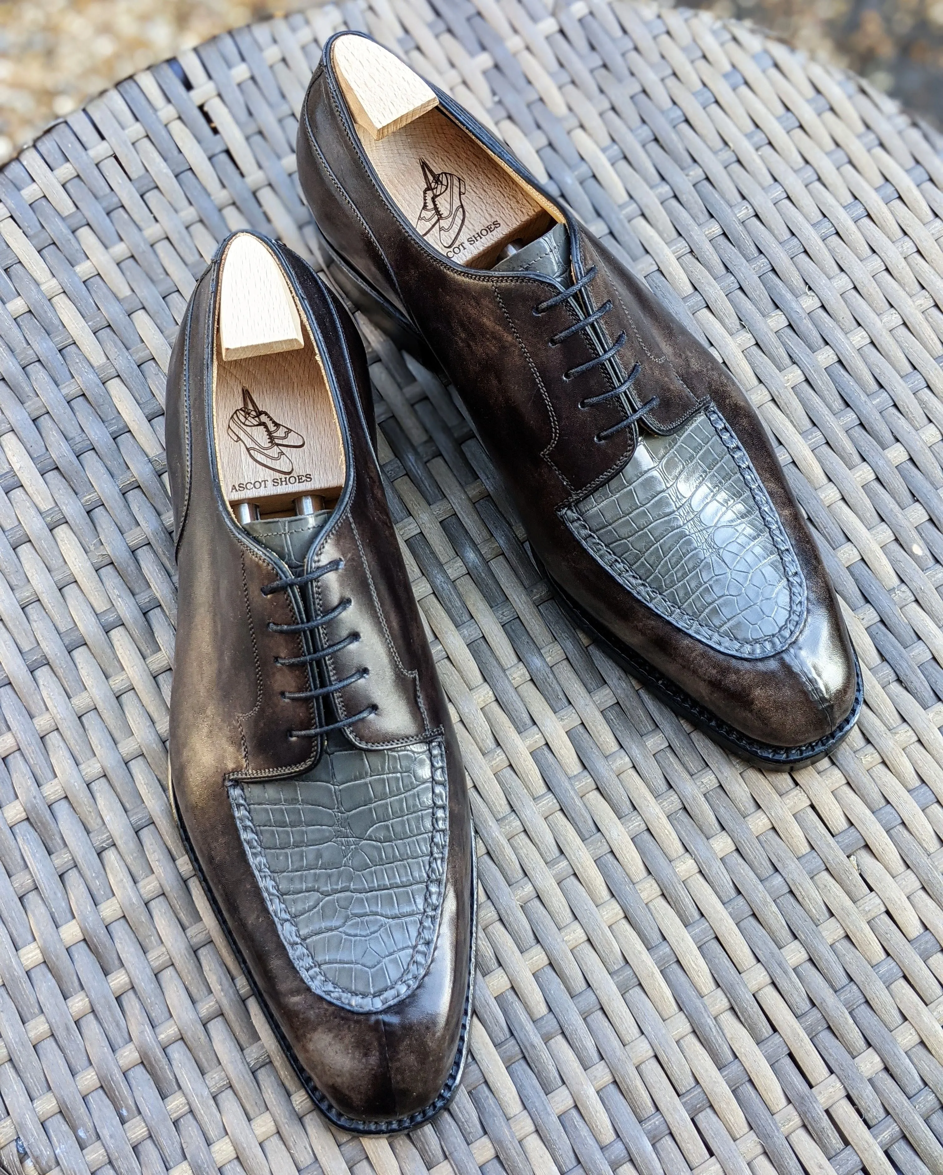 Ascot Kaan - Grey Museum Calf & Caviar Grey Alligator
