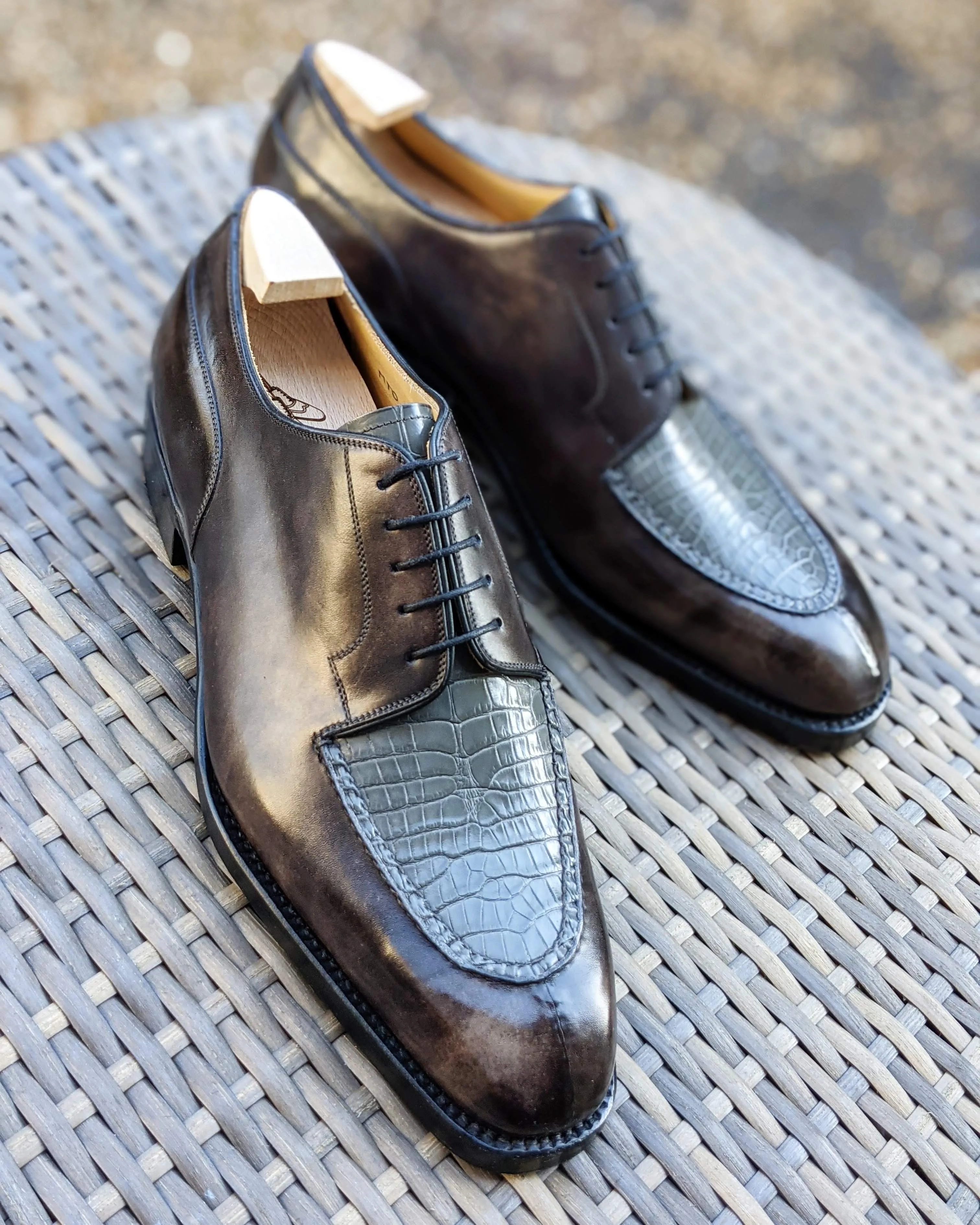 Ascot Kaan - Grey Museum Calf & Caviar Grey Alligator