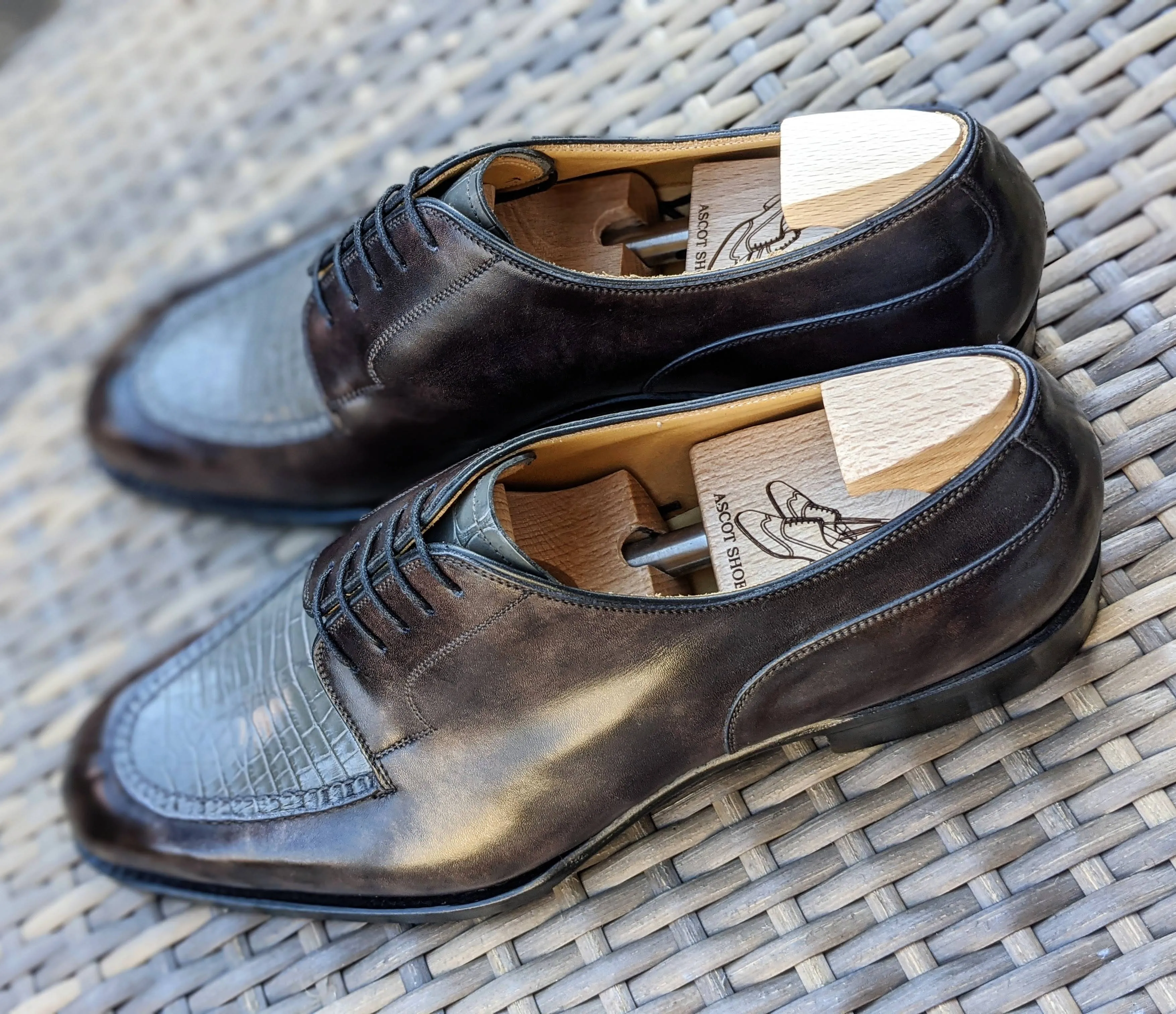 Ascot Kaan - Grey Museum Calf & Caviar Grey Alligator