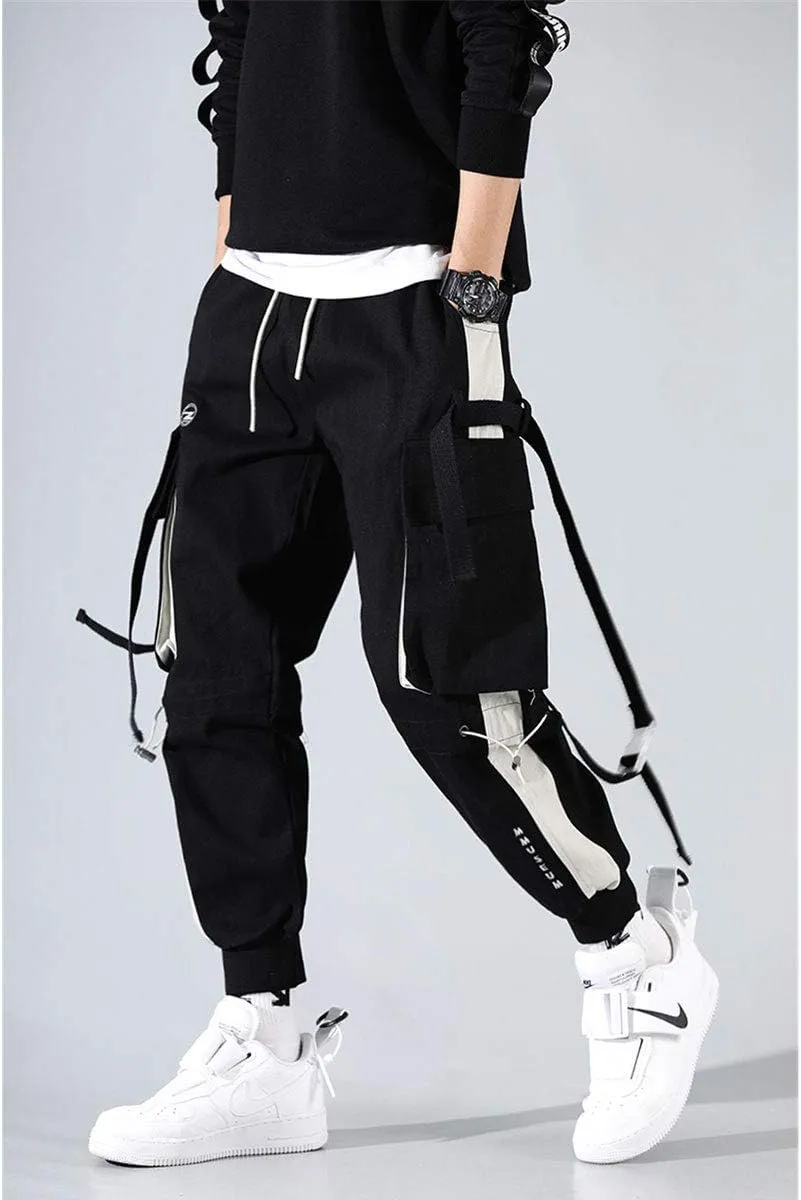 Astellarie Mens Casual Pants Multi-Pockets Fashion Cargo Joggers Gym Drawstring Long Pants