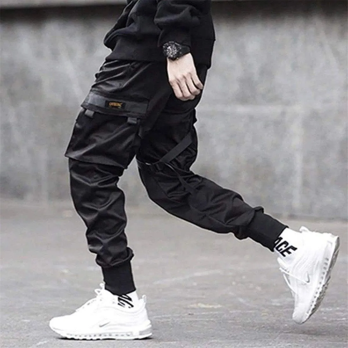 Astellarie Mens Casual Pants Multi-Pockets Fashion Cargo Joggers Gym Drawstring Long Pants