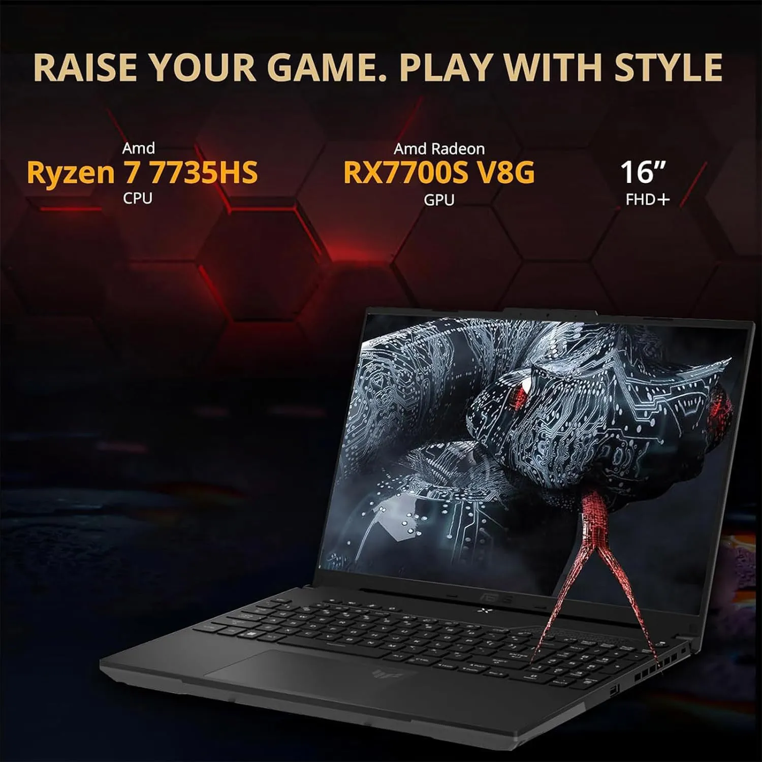 ASUS TUF A16 Gaming Laptop, 16" FHD  Display, AMD Ryzen 7 7735HS Processor, Radeon RX7700S V8G Graphics, 64GB RAM 2TB PCIe SSD, Backlit Keyboard, Wi-Fi 6, Windows 11 Pro, Black