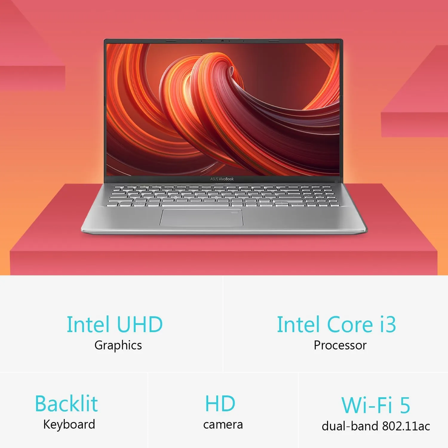 ASUS VivoBook 15 | Intel Core i3 Processor | 15.6" FHD Ultrabook Laptop | 20GB DDR4 RAM | 512GB SSD | Backlit Keyboard | Fingerprint Sensor | BacGuard Antibacterial Keyboard | Windows 11 Pro