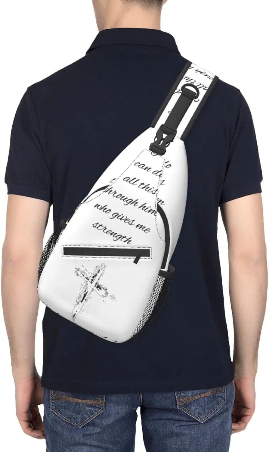 ASYG Christ Bible Sling Bag Crossbody Chest Daypack Casual Backpack Jesus Cross Shoulder Bag CasualDaypacks