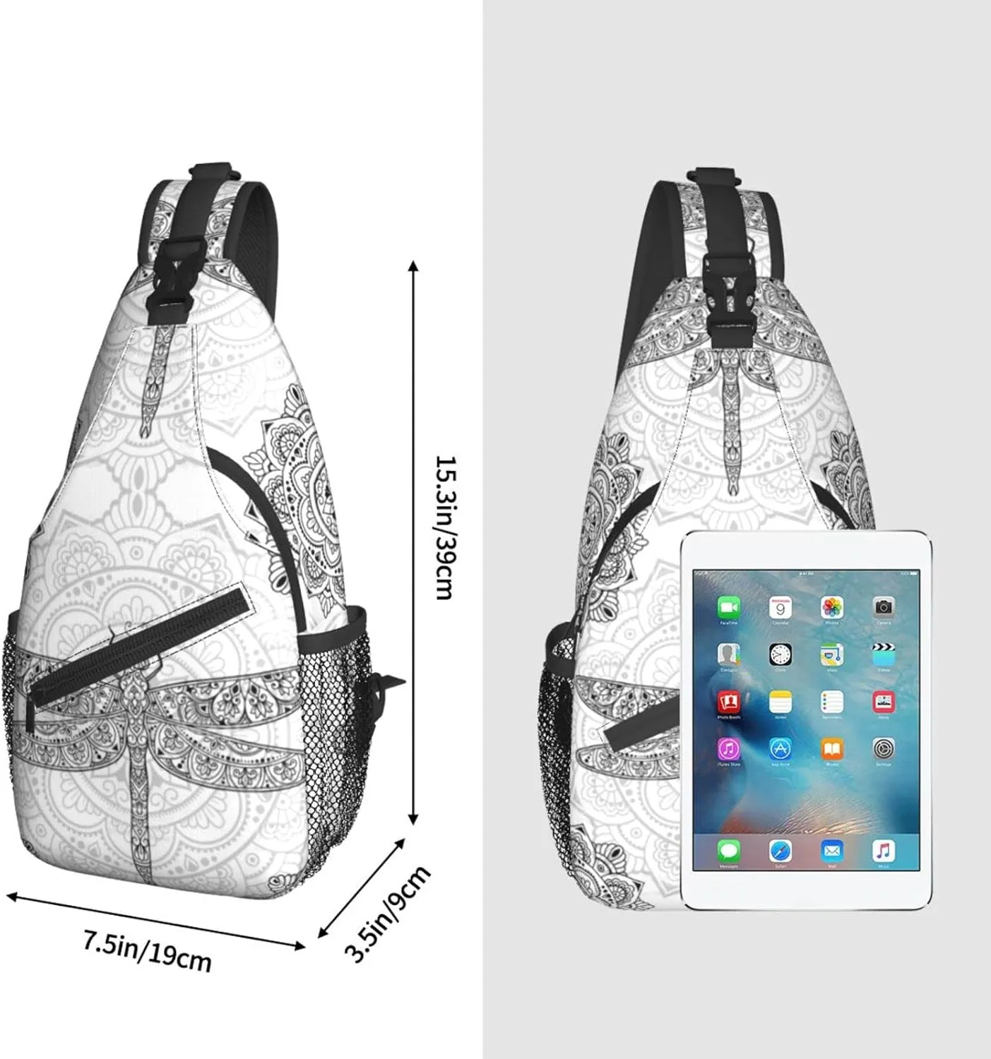 ASYG Dragonfly Sling Bag Crossbody Chest Daypack Casual Backpack Women Shoulder Bag For Travel Hiking Shopping Yoga