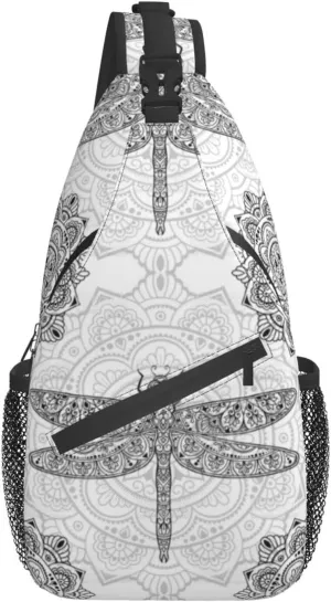 ASYG Dragonfly Sling Bag Crossbody Chest Daypack Casual Backpack Women Shoulder Bag For Travel Hiking Shopping Yoga