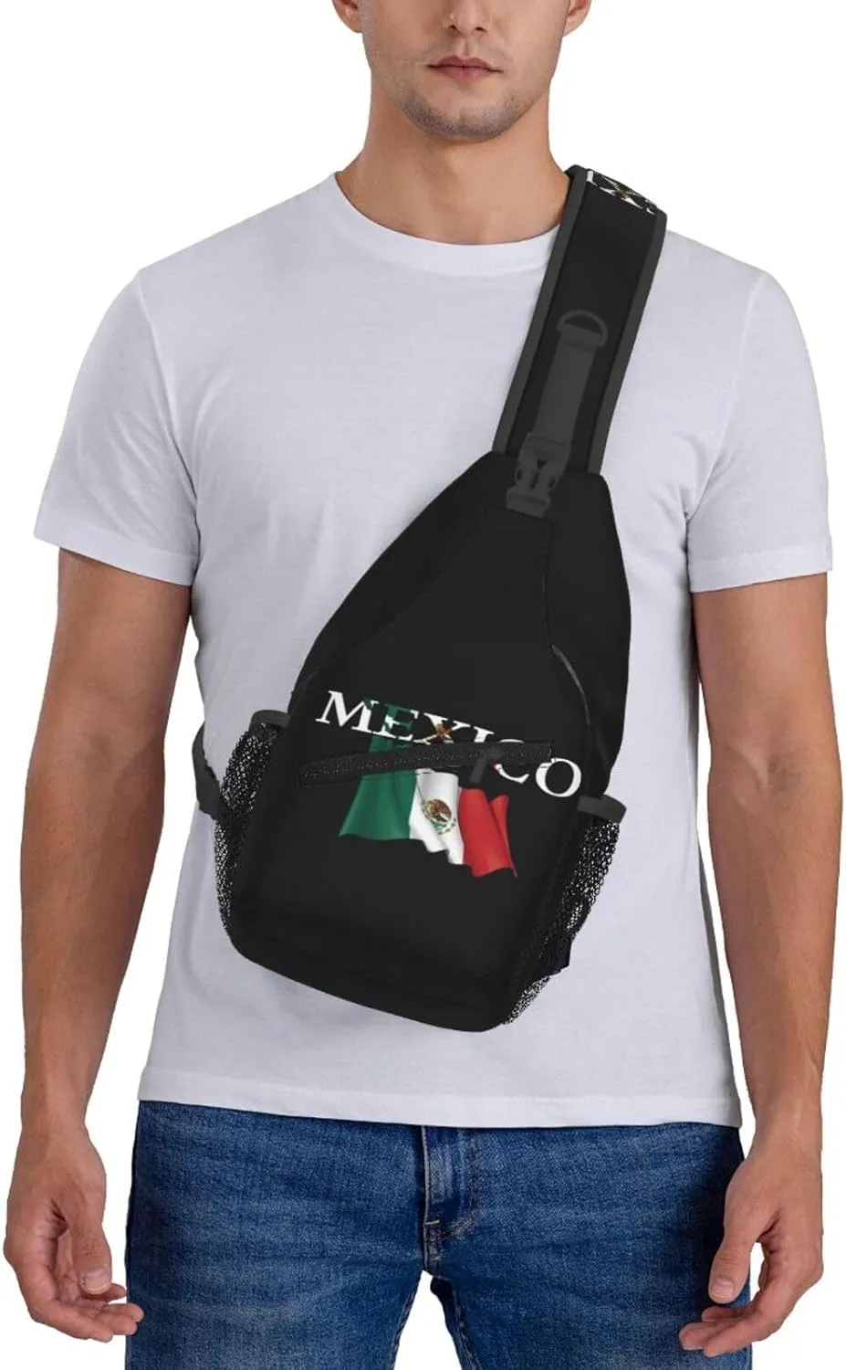 ASYG Mexico Sling Bag Mexico Flag Shoulder Bag Mexico Crossbody Chest Daypack Casual Backpack Bag for Mexican