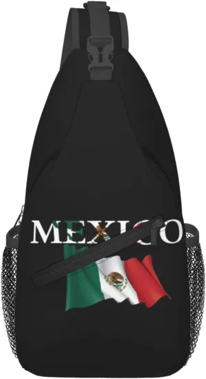 ASYG Mexico Sling Bag Mexico Flag Shoulder Bag Mexico Crossbody Chest Daypack Casual Backpack Bag for Mexican