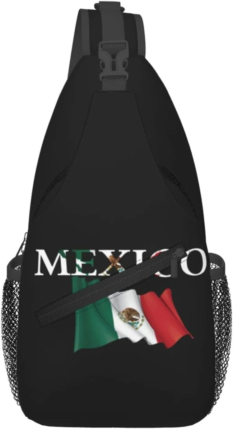ASYG Mexico Sling Bag Mexico Flag Shoulder Bag Mexico Crossbody Chest Daypack Casual Backpack Bag for Mexican
