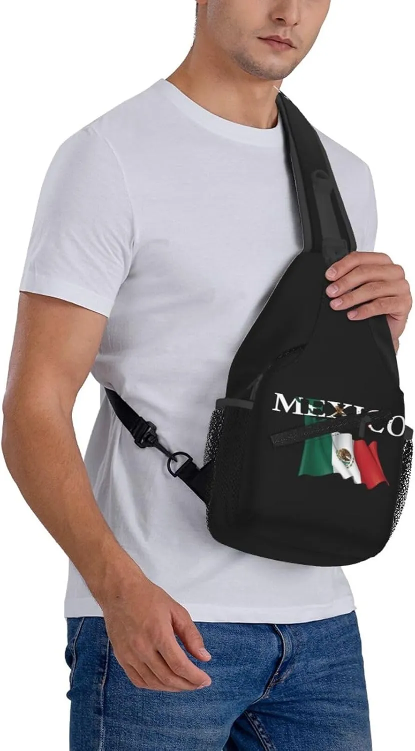 ASYG Mexico Sling Bag Mexico Flag Shoulder Bag Mexico Crossbody Chest Daypack Casual Backpack Bag for Mexican