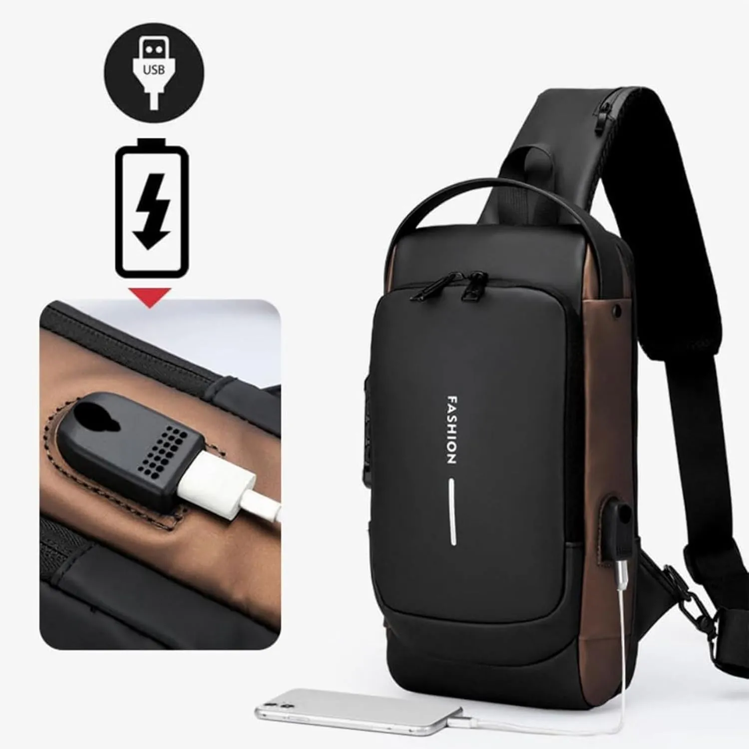 Auricz Bag, Auricz Sling Bag, Leyweio Bag, Carbon Fiber Streamline Sling Waterproof Shoulder Backpack