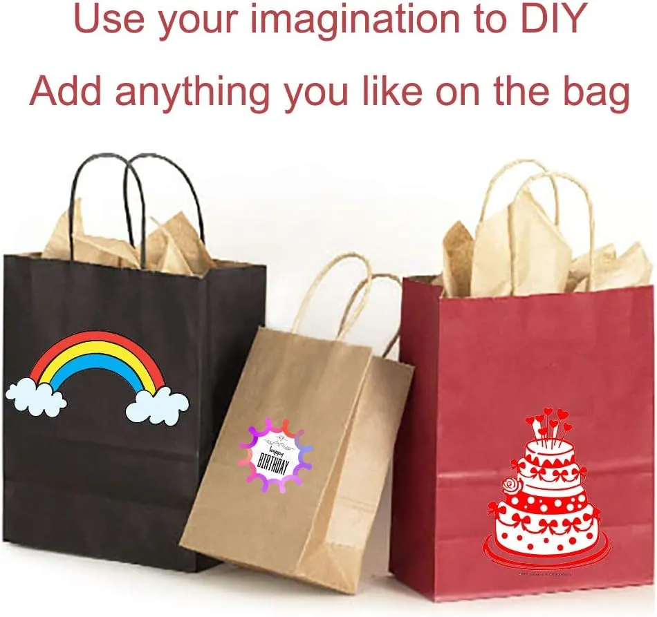 AZOWA Gift Bags Mini Kraft Paper Bags With Handles(White, 25 Pcs)