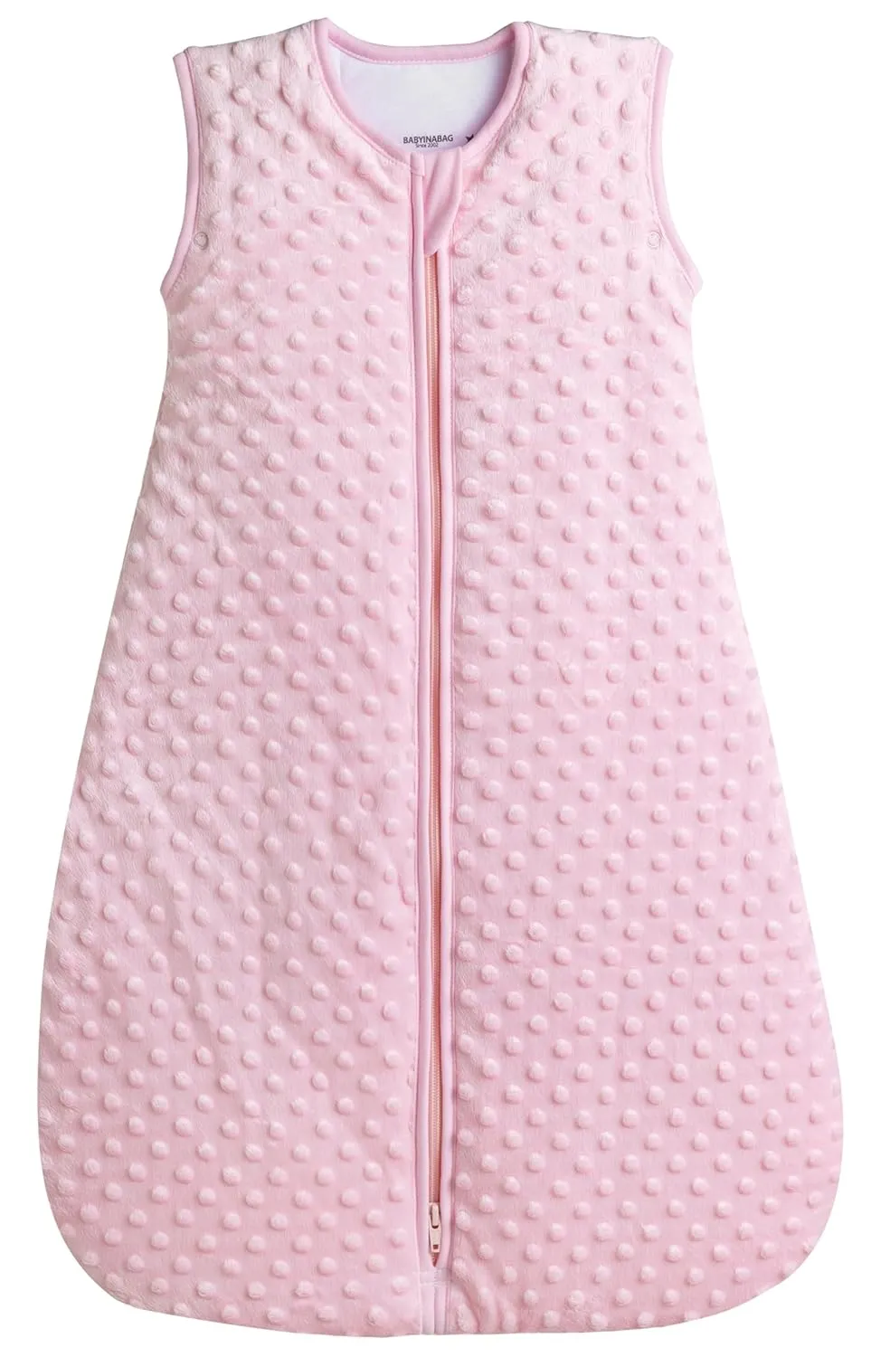 BABYINABAG Very Warm 2.5 Tog Quilted Winter Model Baby Sleep Bag or Sack, Plush Minky Dot for Infants and Toddlers (Small (3-11 mos))