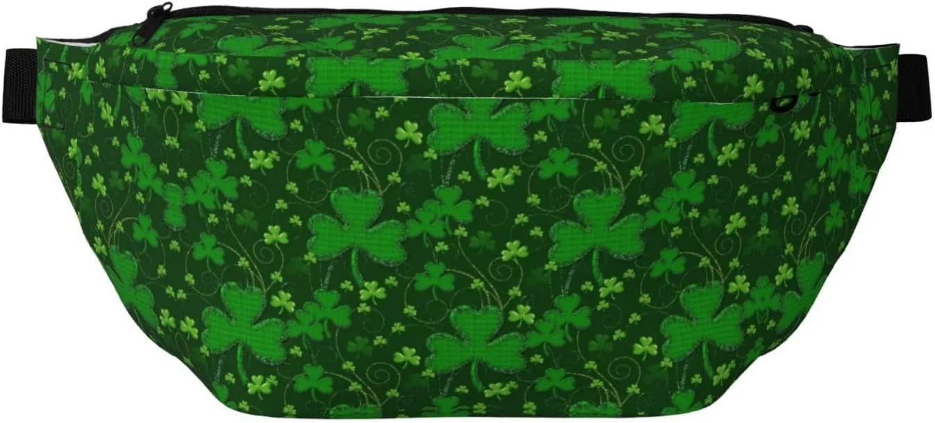 background st patrick's day glitter Multi-Purpose Fanny Pack and Crossbody Bag - High Capacity with Zipper Pockets, Ideal for Men and Women