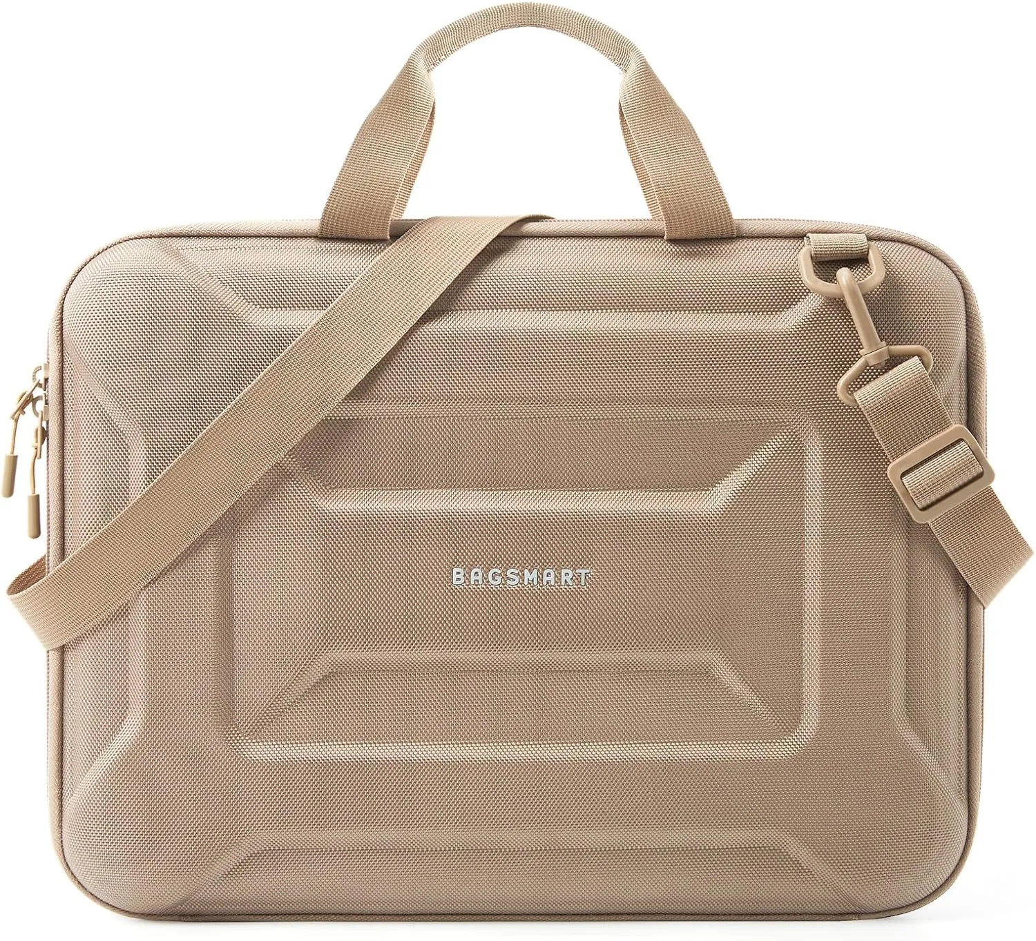 BAGSMART 15.6-16 inch Laptop Computer Case with Strap,Shockproof Waterproof Laptop Bag with Sturdy Handle,Carrying Laptop sleeve for 15" Dell,HP,Macbook Pros，Camel
