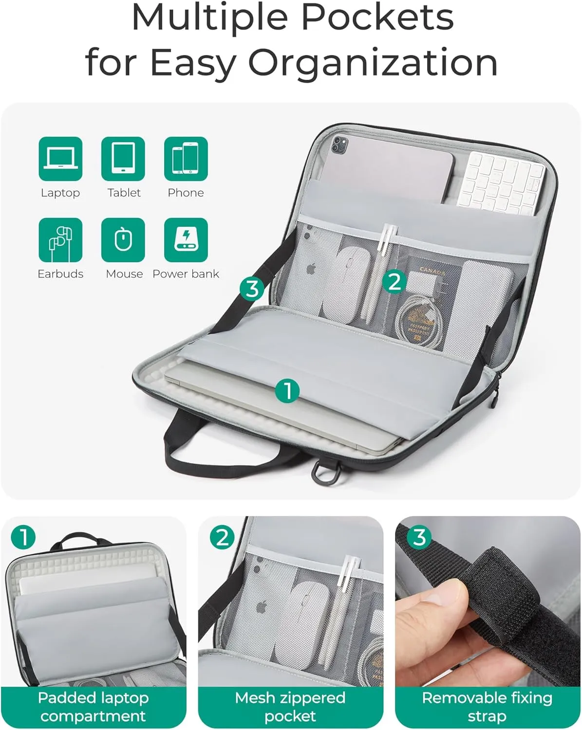 BAGSMART 15.6-16 inch Laptop Computer Case with Strap,Shockproof Waterproof Laptop Bag with Sturdy Handle,Carrying Laptop sleeve for 15" Dell,HP,Macbook Pros，Camel