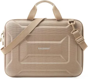 BAGSMART 15.6-16 inch Laptop Computer Case with Strap,Shockproof Waterproof Laptop Bag with Sturdy Handle,Carrying Laptop sleeve for 15" Dell,HP,Macbook Pros，Camel