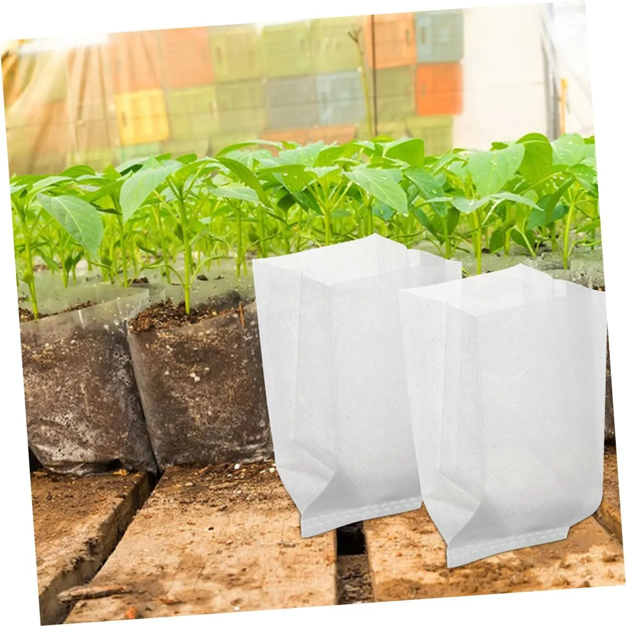 balacoo 5sets Potato Grow Bags Felt Plant Storage Non-Woven Fabric Garden Bags Planting Pouches for Vegetables Flowers 100pcs*5