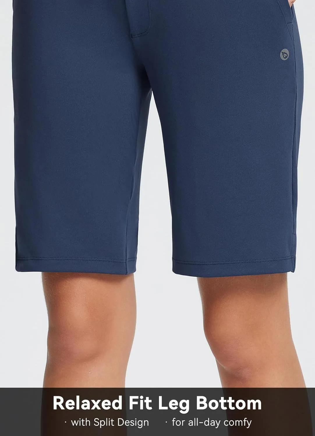 baleaf Women's Bermuda Long Shorts 10" Knee Length High Rise Athletic Shorts Pull On Workout Walking Golf Running Summer