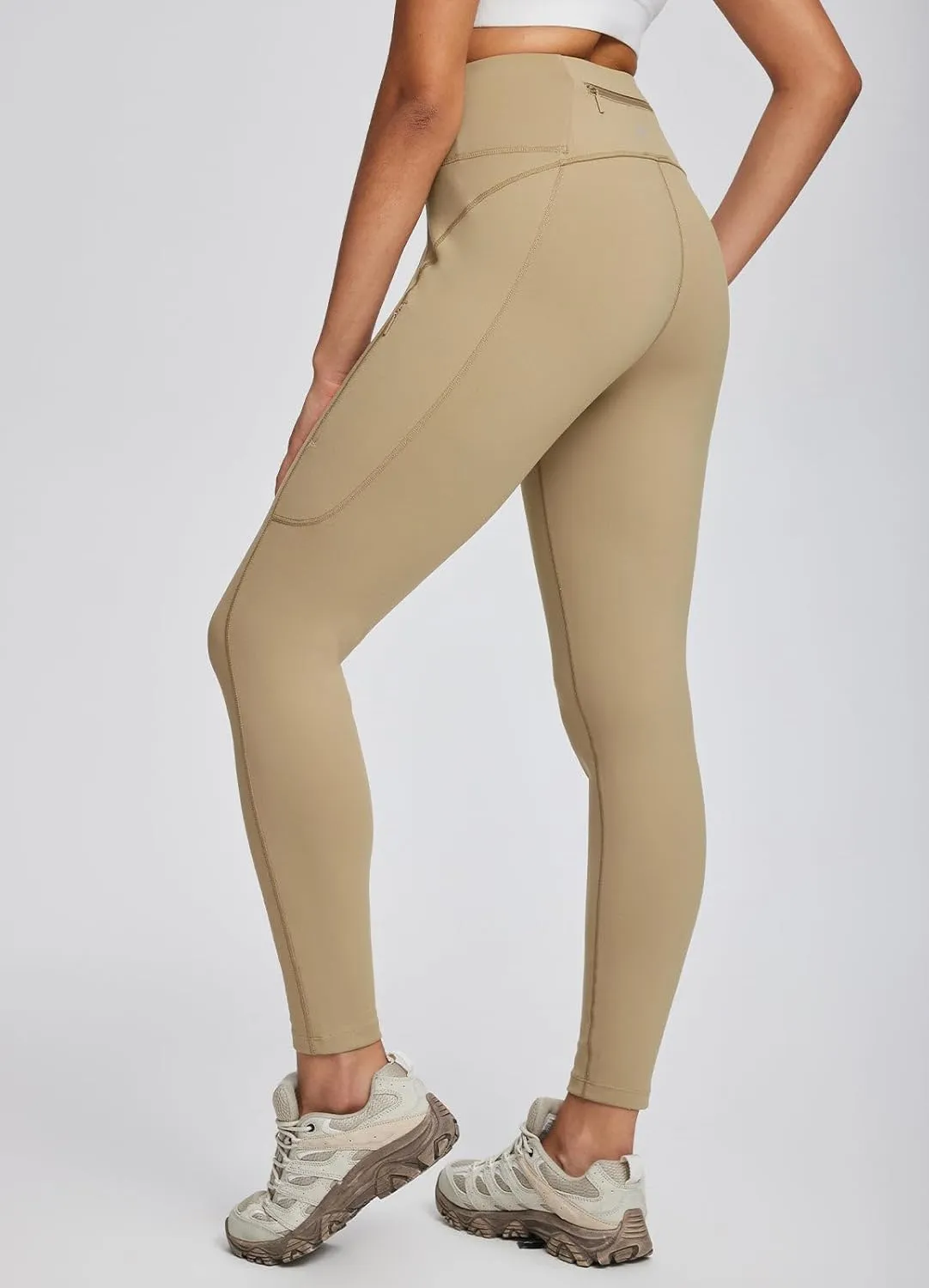 baleaf Women's High Waist Leggings with Pocket Hiking Pants Tummy Control 3 Pocket for Athletic Outdoor Running
