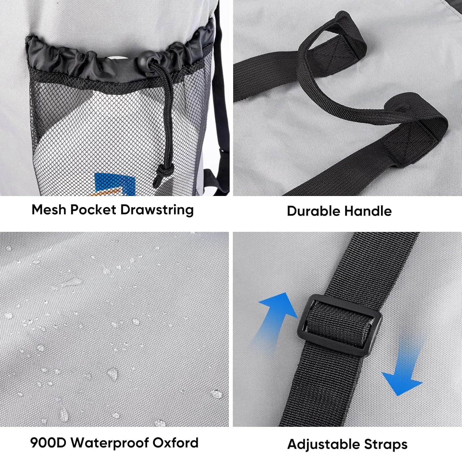 BALEINE 120L Laundry Bag Backpack, 900D Oxford Fabric Large Travel Laundry Bags with Shoulder Straps and 2 Mesh Pockets for College Dorm, Apartment, Laundromat (Navy)