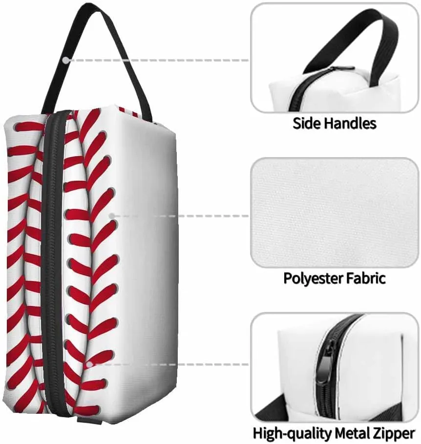 Baseball Small Makeup Bag for Purse Sport Background Travel Cosmetic Bag Makeup Pouch Portable Versatile Zipper Pouch for Women