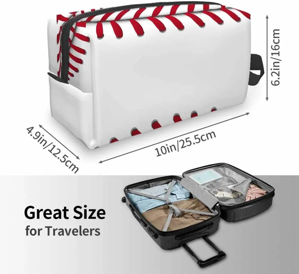 Baseball Small Makeup Bag for Purse Sport Background Travel Cosmetic Bag Makeup Pouch Portable Versatile Zipper Pouch for Women