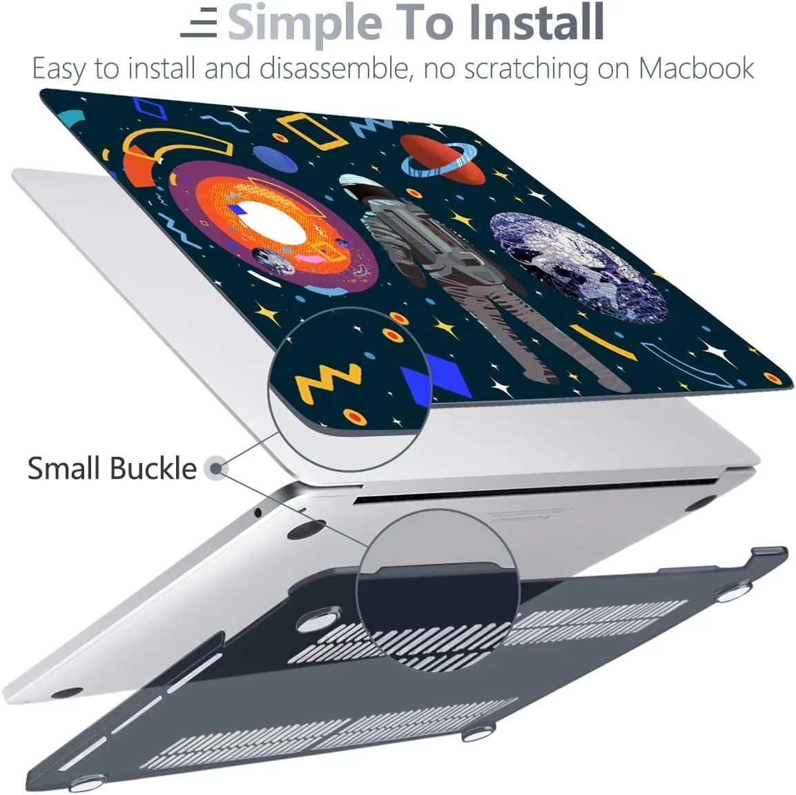 Batianda Case for Previous MacBook Pro 16 inch 2019 Release Model A2141, Hard Shell Case for Old MacBook Pro 16-inch Retina Display with Touch Bar & Touch ID, Astronaut Planet