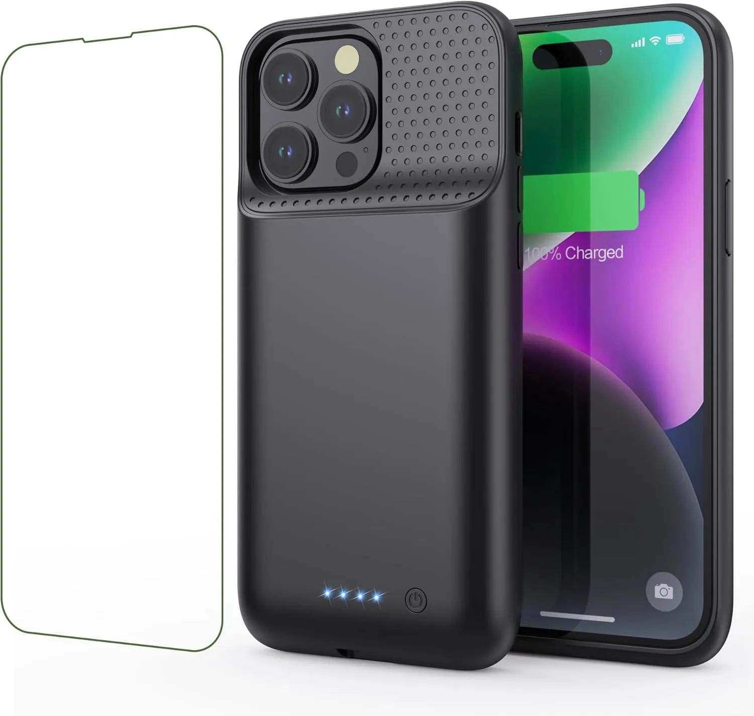 Battery Case for iPhone 14 Pro Max/14 Plus/13 Pro, 2024 Upgraded Ultra-Slim 8600mAh Portable Extended Charger Case Cover for iPhone 14 Pro/14Plus/13Pro Charging Case (6.7inch) Black