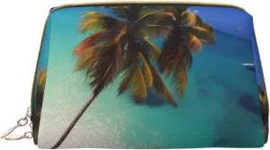 Beach Coconut Sunshinemakeup Bag Organizer,Toiletry Cosmetic Bag,Zipper Pouch Brushes Storage Case(Large)