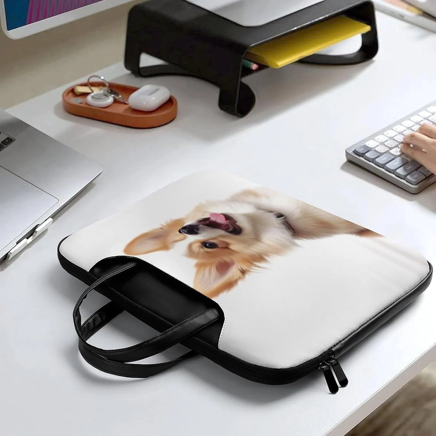 Beach Surfboard Laptop Bag for Women Handheld Leather Computer Bag Laptop Messenger Bag Briefcase