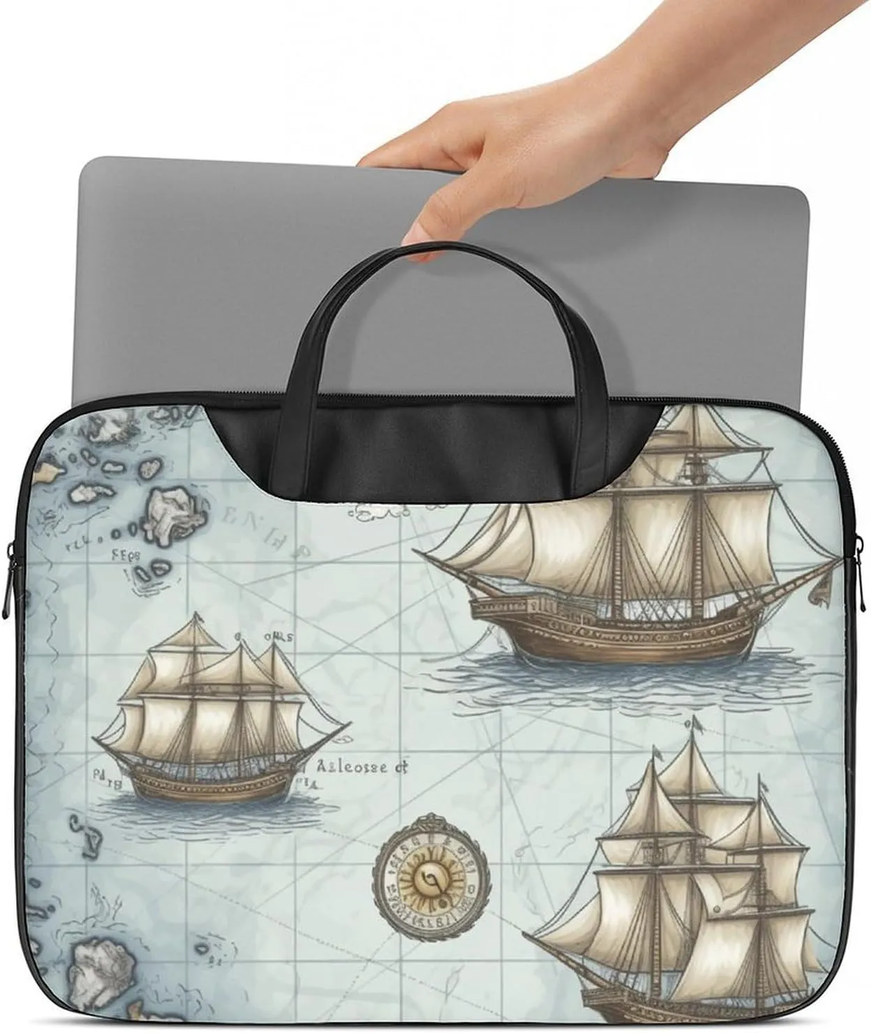 Beach Surfboard Laptop Bag for Women Handheld Leather Computer Bag Laptop Messenger Bag Briefcase