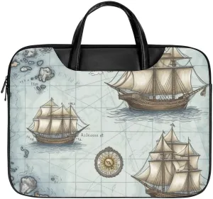 Beach Surfboard Laptop Bag for Women Handheld Leather Computer Bag Laptop Messenger Bag Briefcase