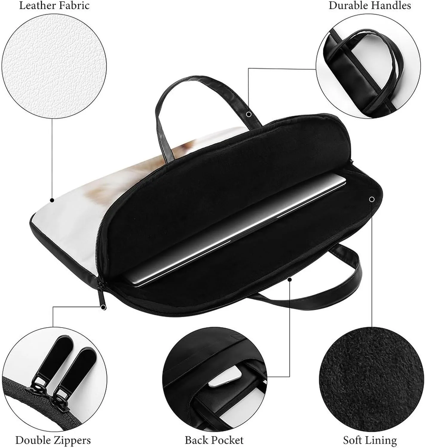Beach Surfboard Laptop Bag for Women Handheld Leather Computer Bag Laptop Messenger Bag Briefcase