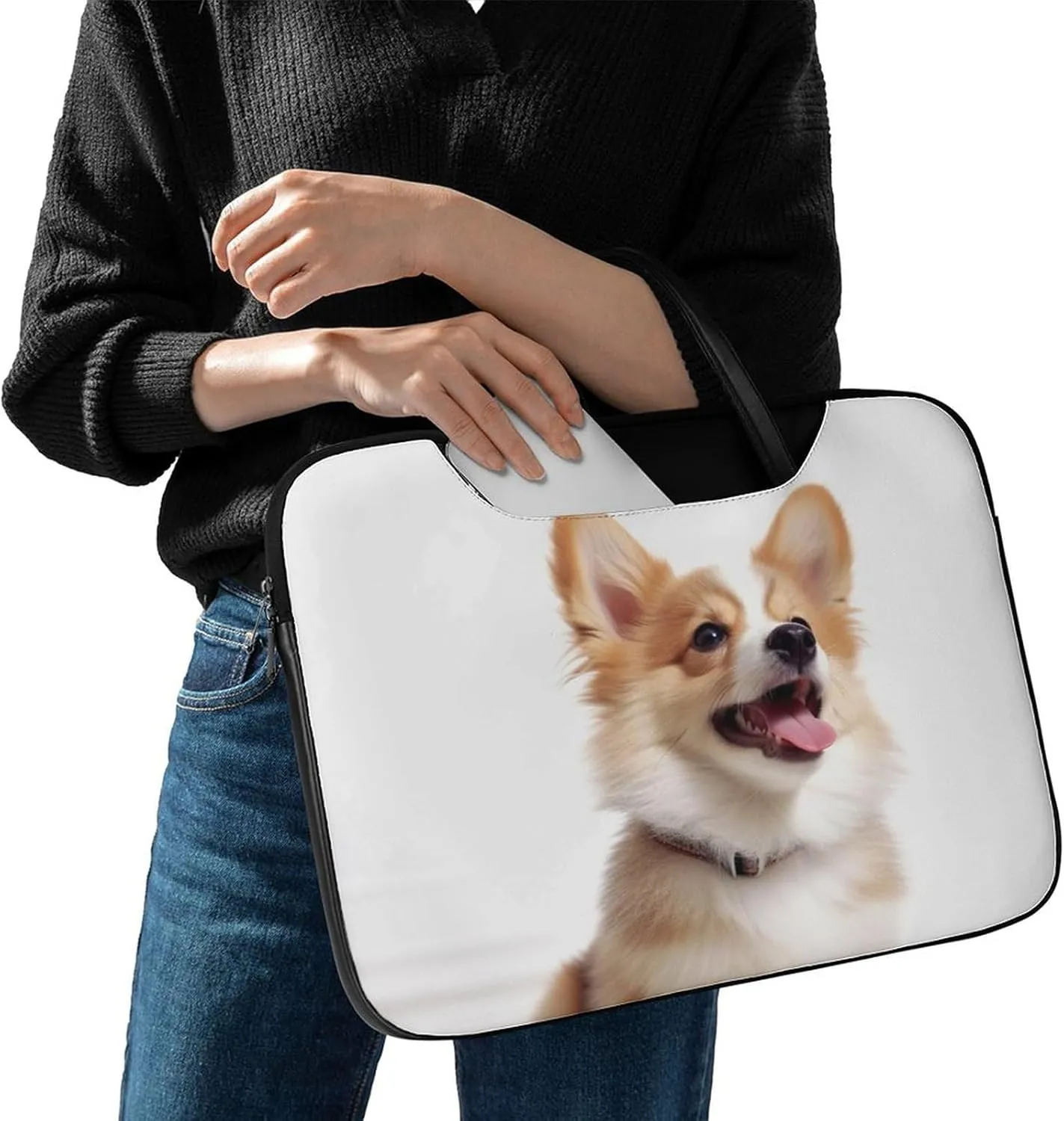Beach Surfboard Laptop Bag for Women Handheld Leather Computer Bag Laptop Messenger Bag Briefcase