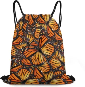 Beautiful Monarch Butterfly Large Capacity Portable Drawstring Pocket Unisex