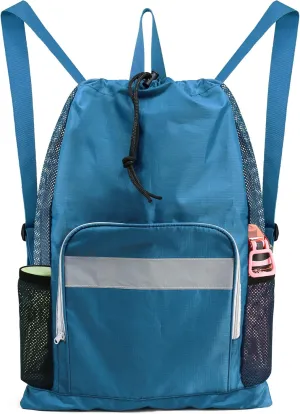 BeeGreen Drawstring Bags Backapck for Men Women Athletic Gym Sports Workout Beach Swim