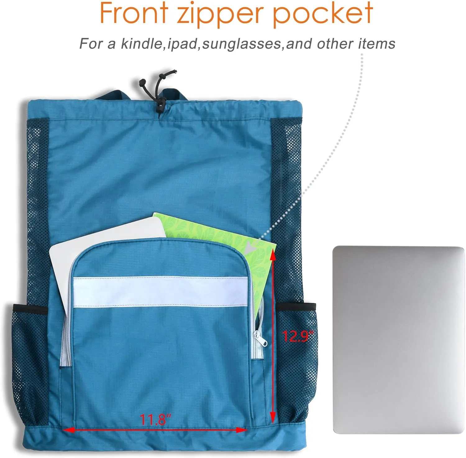 BeeGreen Drawstring Bags Backapck for Men Women Athletic Gym Sports Workout Beach Swim