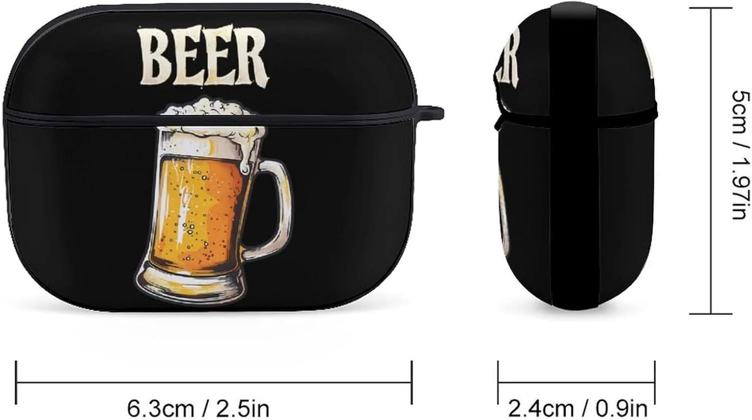 Beer Funny Hard Case Compatible with Airpods Pro Earbuds Headset Cover Protective Storage Bag for Men Women