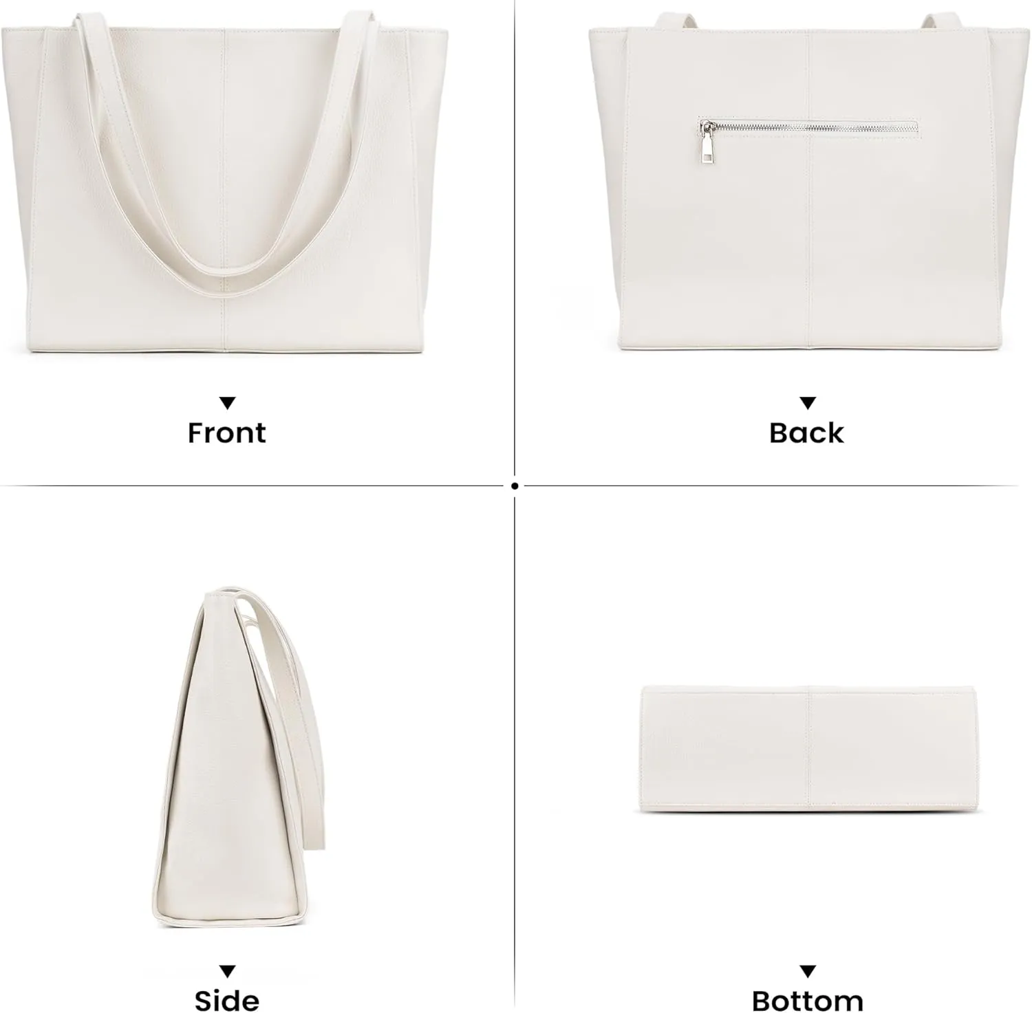 befen Genuine Leather Tote Bag for Women Work, Women's Leather Shoulder Bags Purses Satchel Handbags with Laptop Compartment