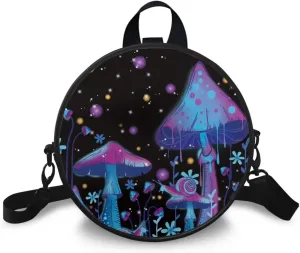 Belidome Leather Round Crossbody Bag for Women Girls Messenger Wallet Leather Purse