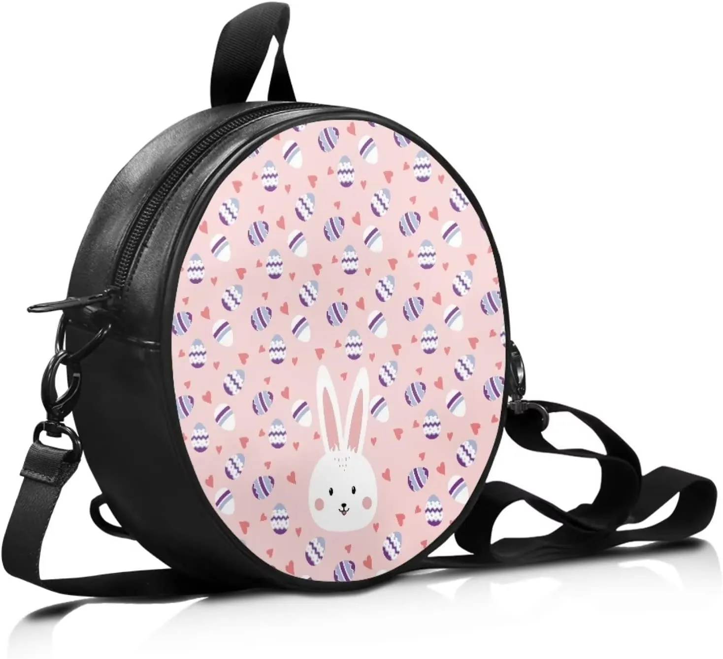 Belidome Leather Round Crossbody Bag for Women Girls Messenger Wallet Leather Purse