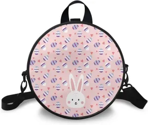 Belidome Leather Round Crossbody Bag for Women Girls Messenger Wallet Leather Purse