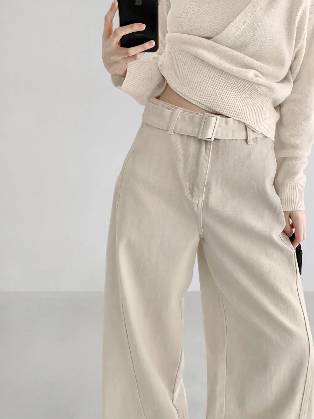Belted Beige Pants (PREORDER)